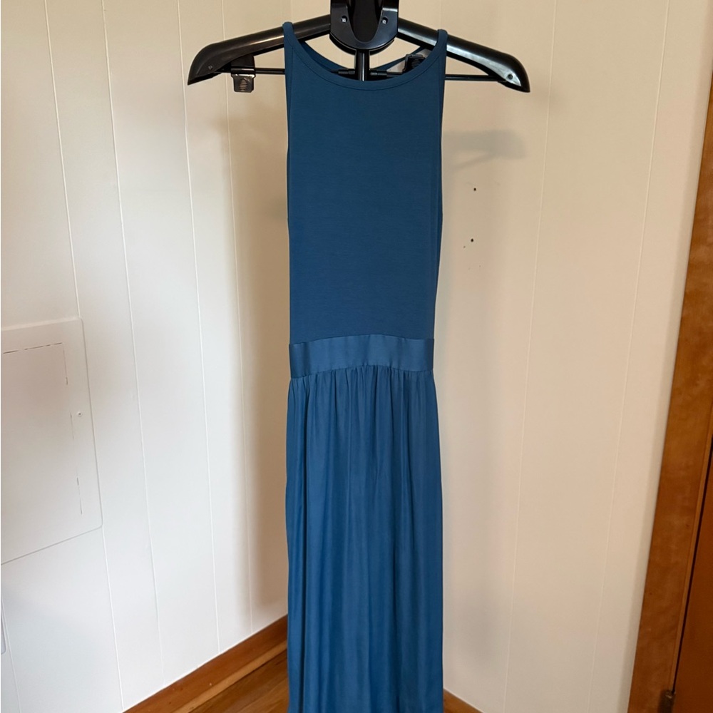 Ann Taylor Loft midi length dress, blue, size 4